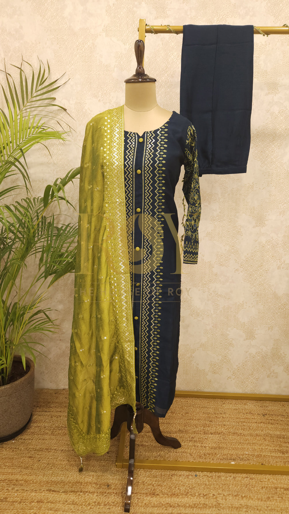 Peacock Blue Heavy Chudi Set