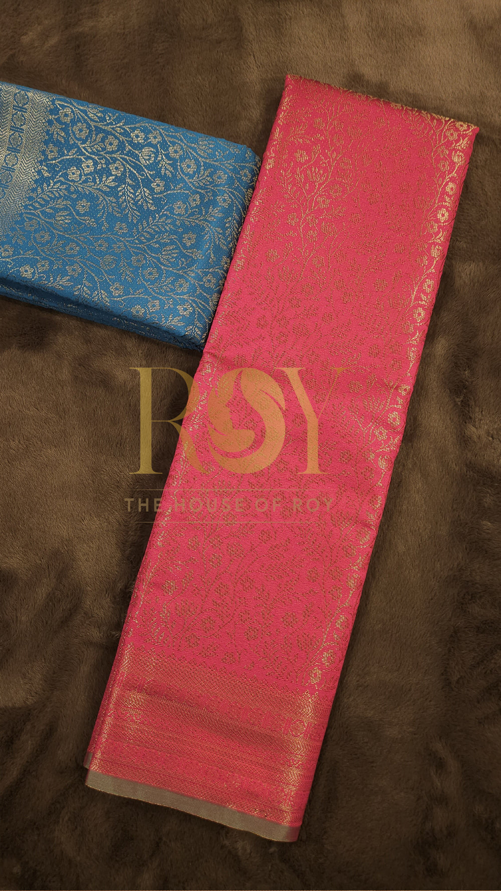 Pink floral jaal mix Silk Saree