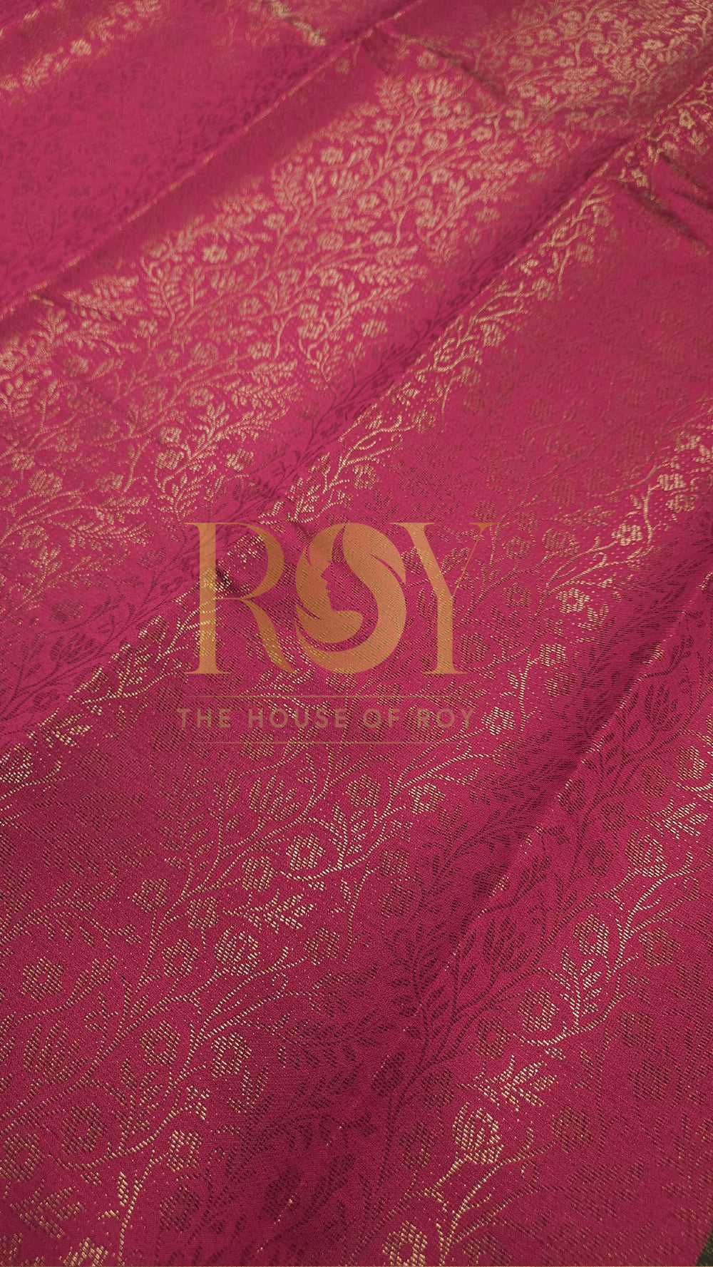 Pink floral jaal mix Silk Saree