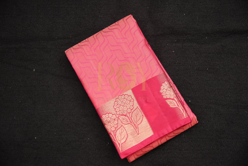 Pink Silk Yarns Woven Saree