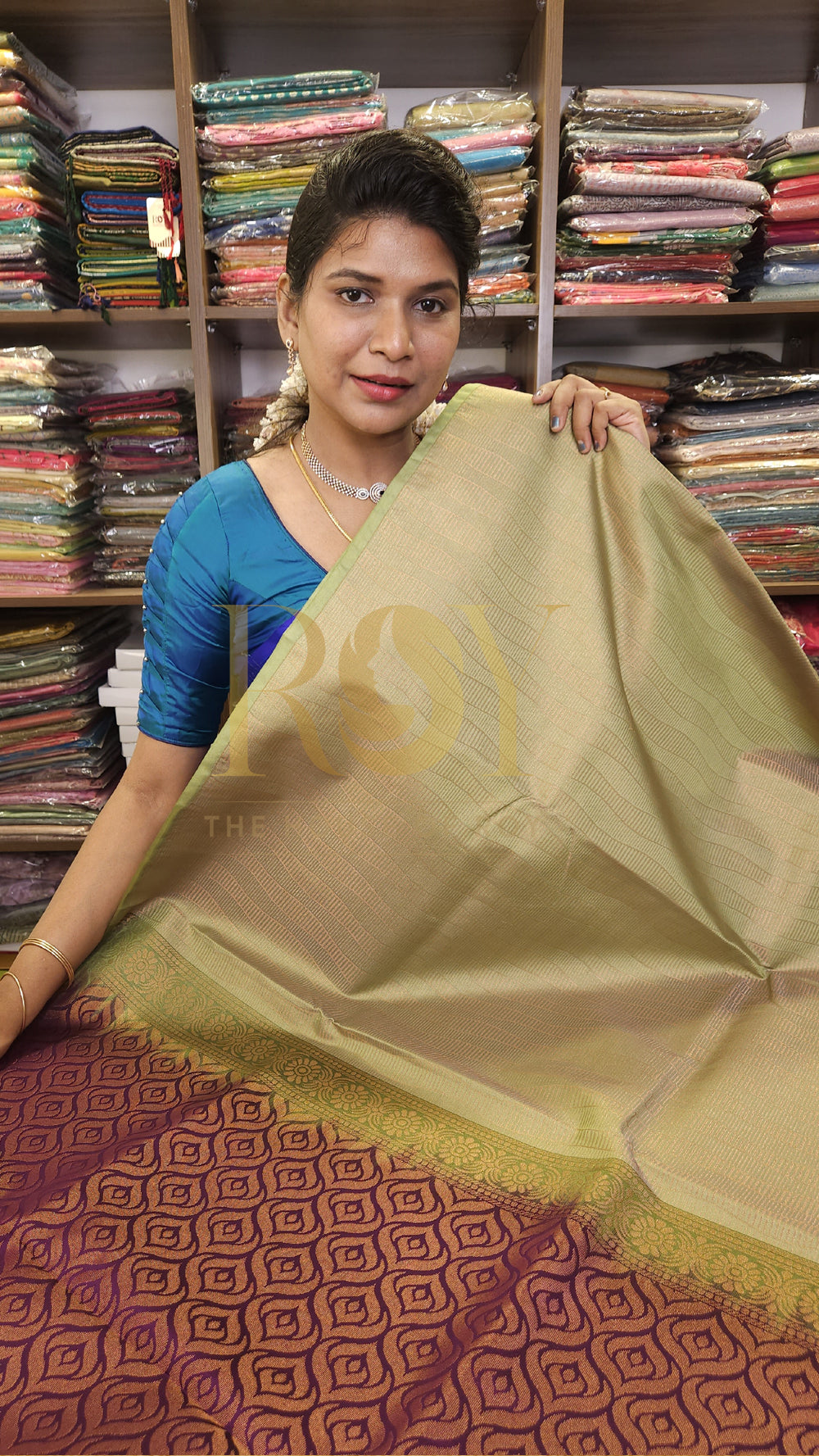 Pista Green Brocade Silk Saree