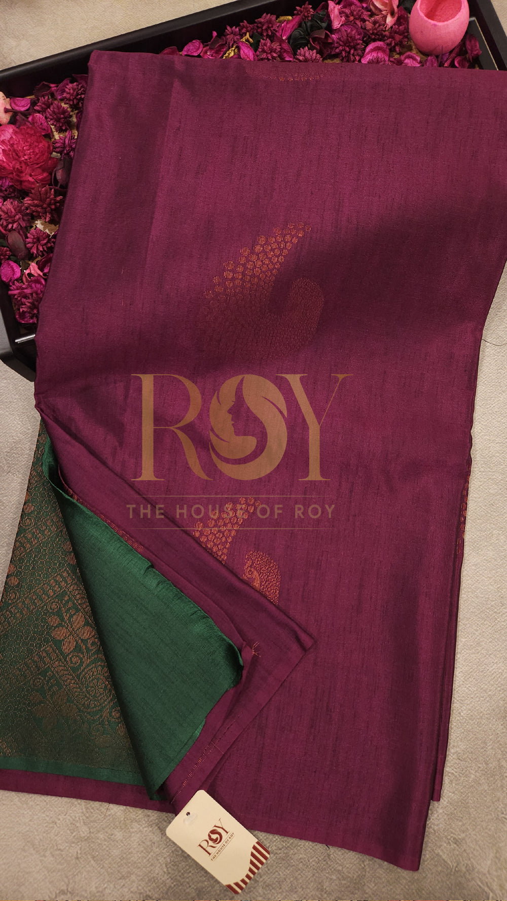 Plum Soft Slub Silk Saree