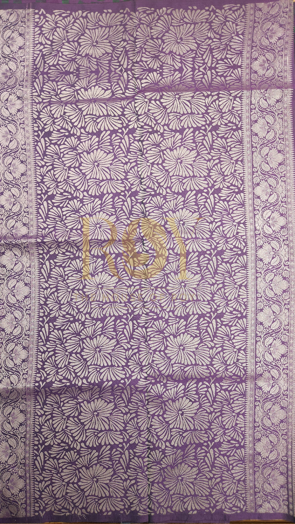 Purple Embossed Silk Saree