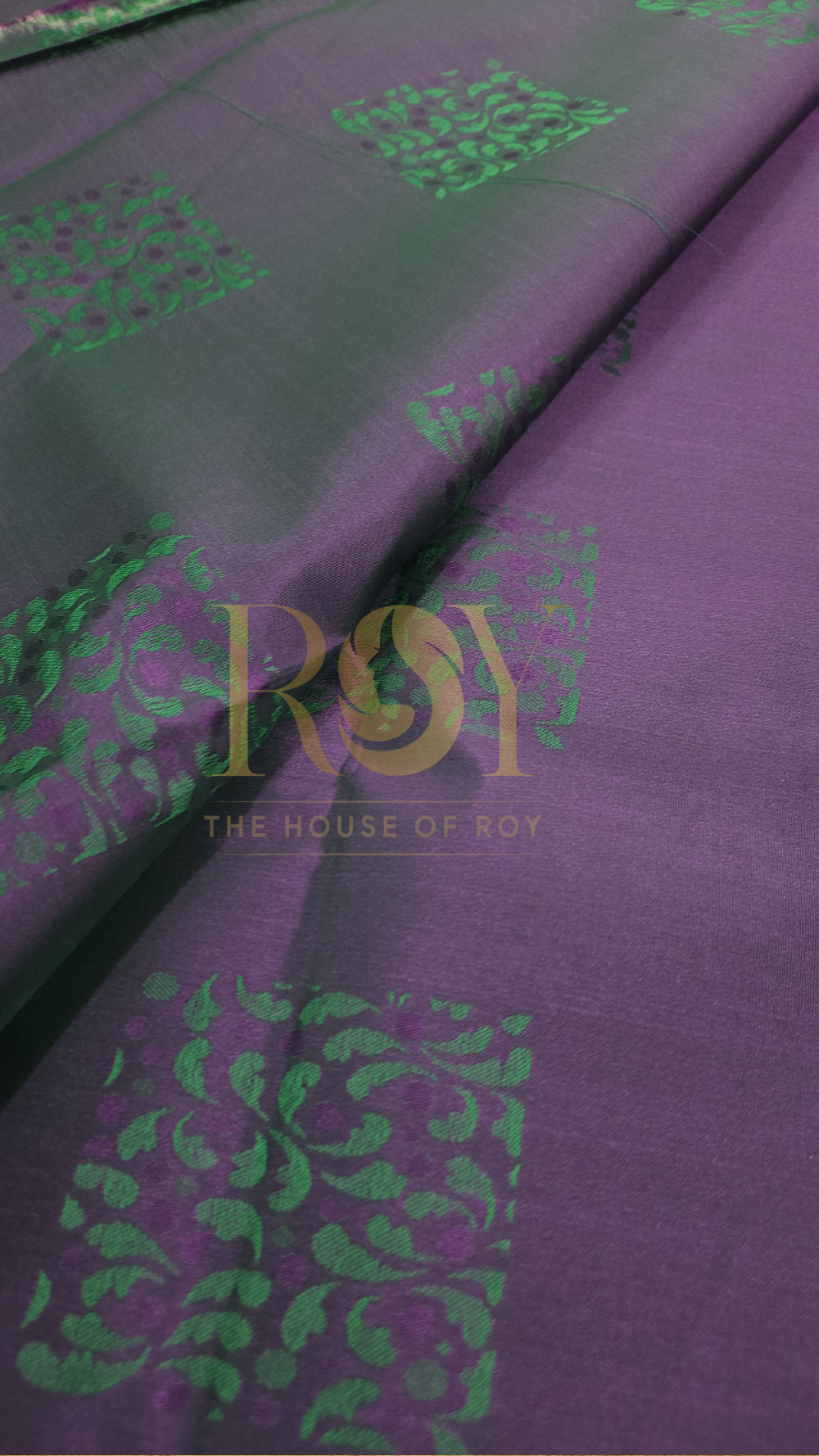 Purple Embossed Silk Saree
