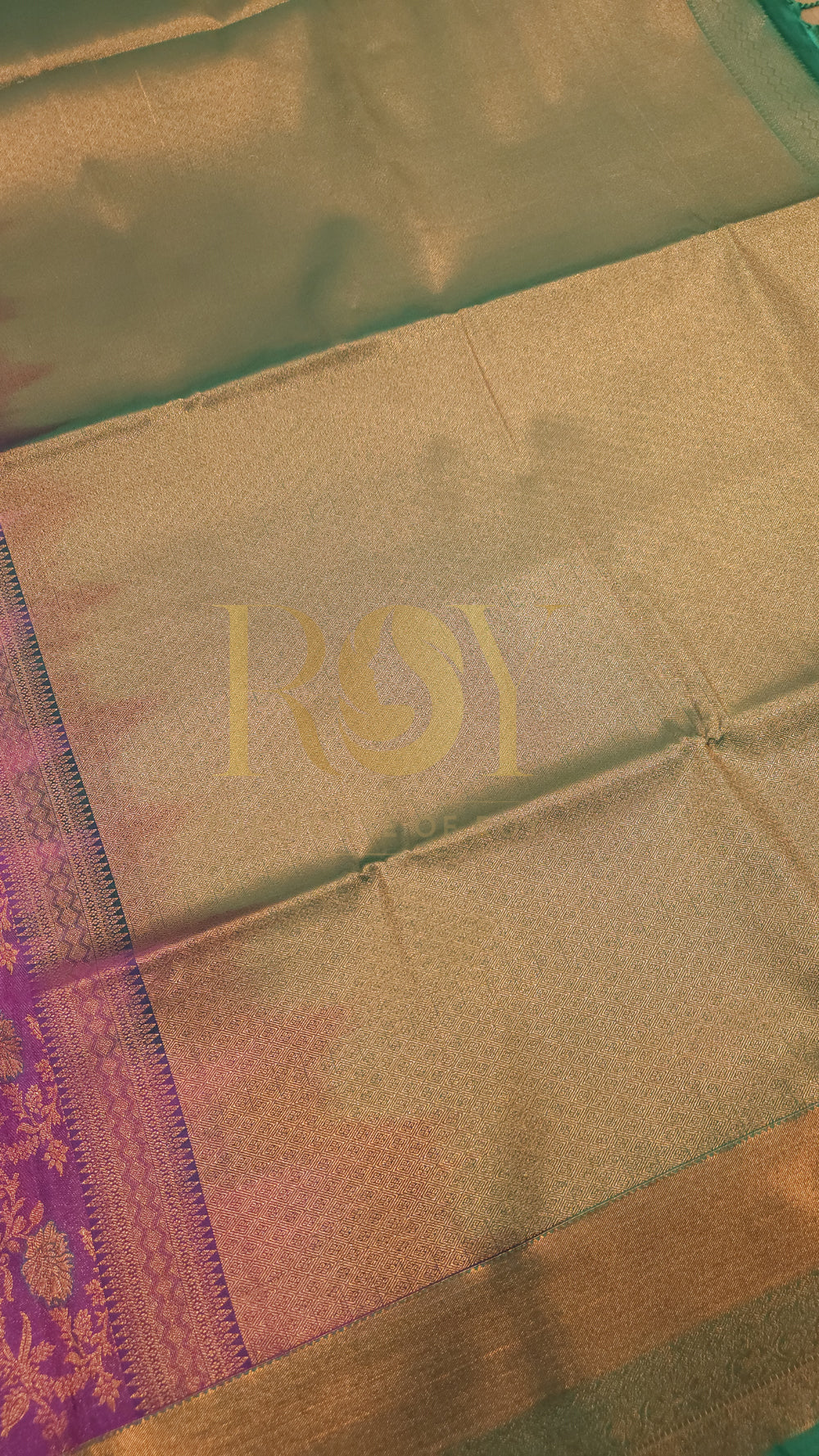 Purple kodi brocade silk saree