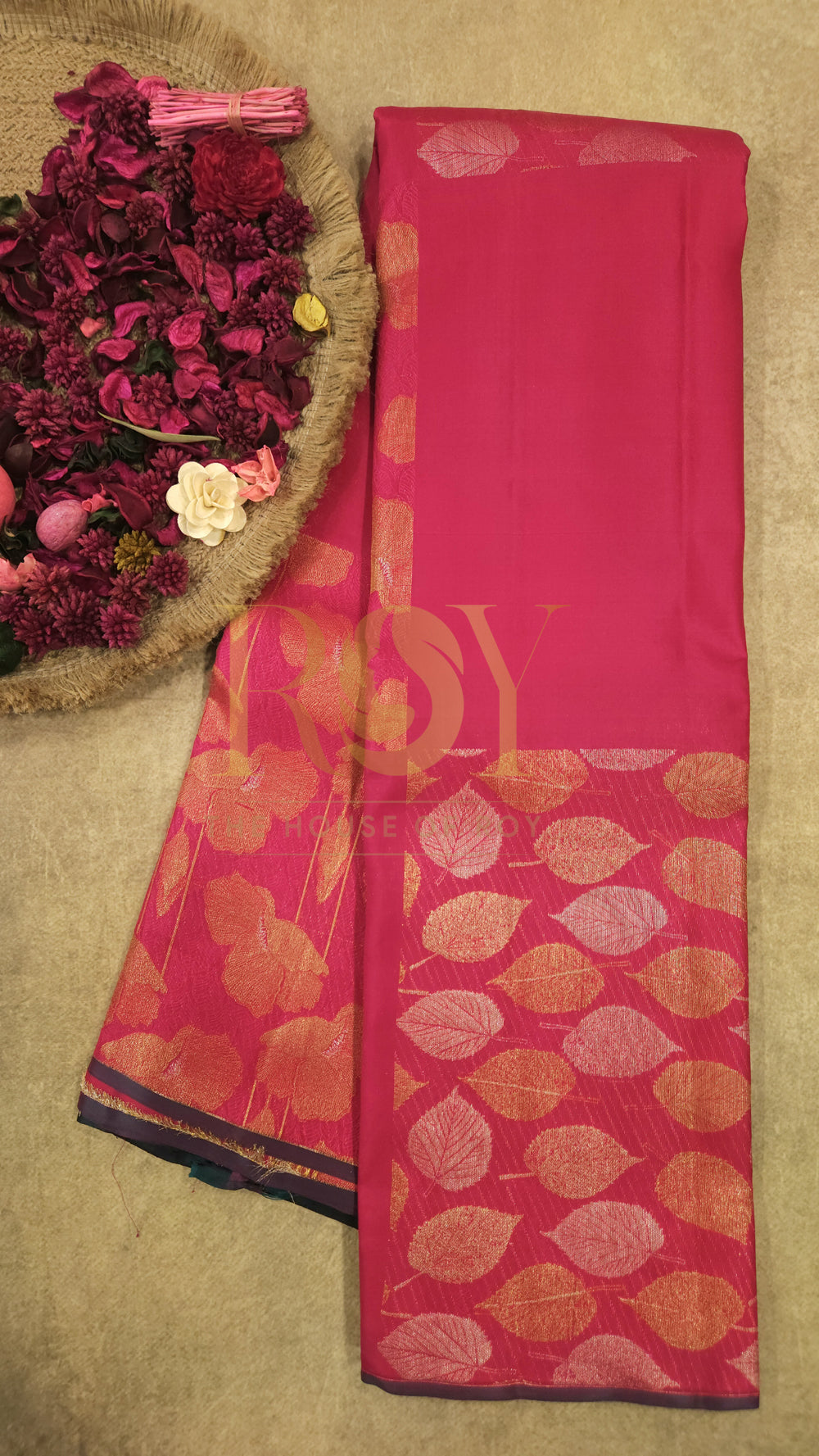 Raspberry Pink Soft Pure Silk Saree