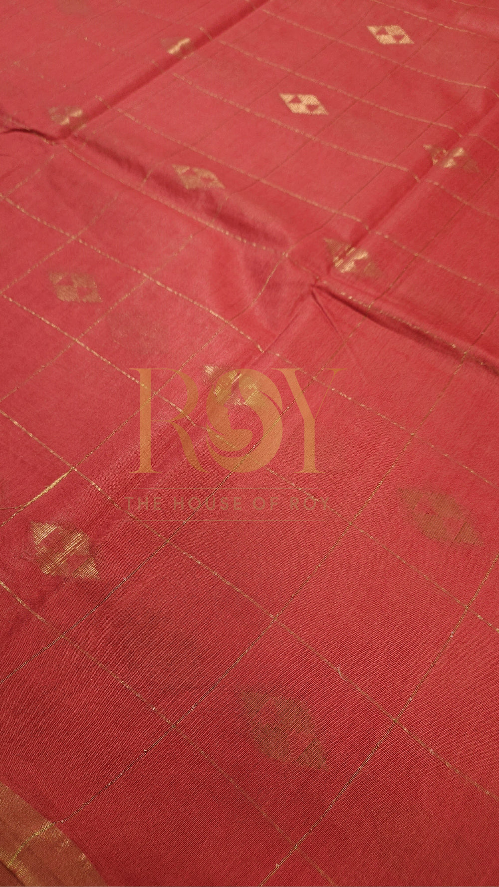 Red Check Liva Cotton Saree