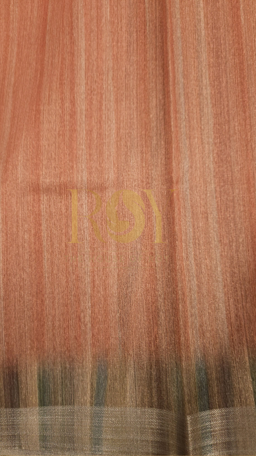 Reddish orange floral print linen silk