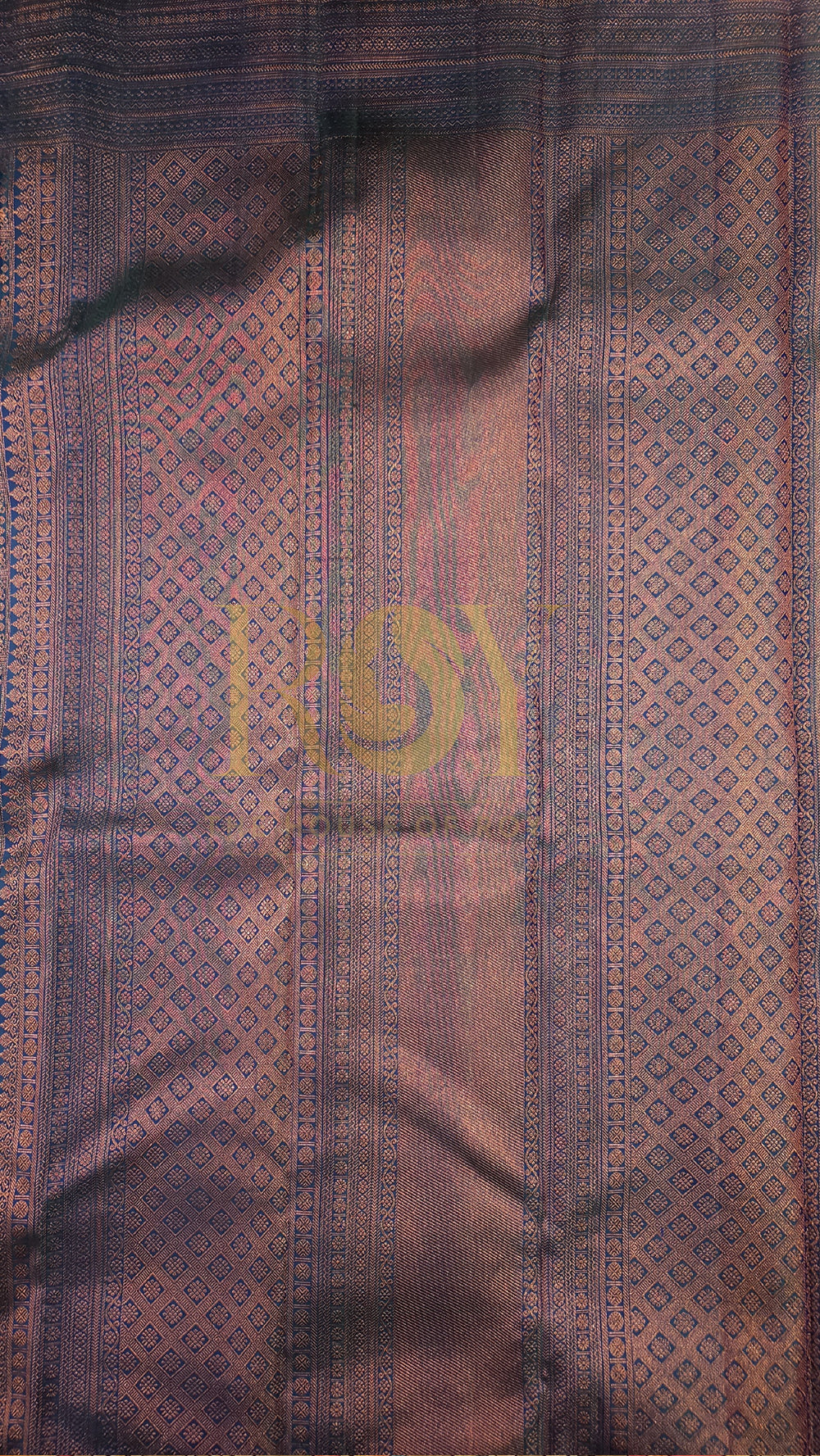 Royal blue and sapphire green Pure silk saree