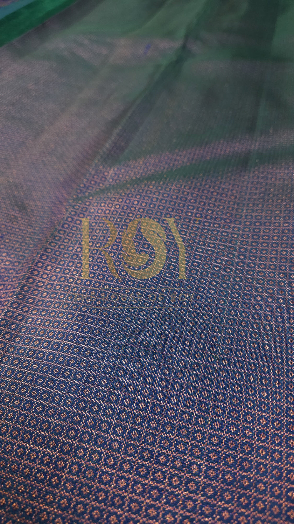 Royal blue and sapphire green Pure silk saree