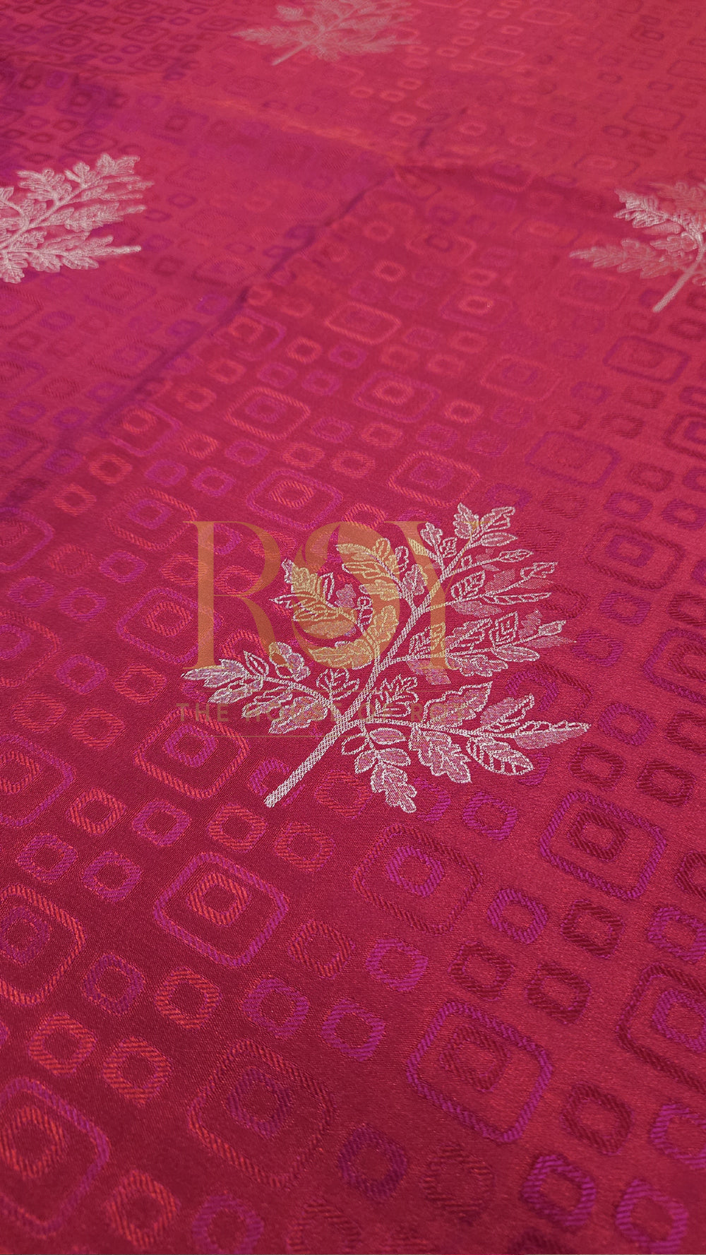Ruby Pink Embossed Soft Silk Saree