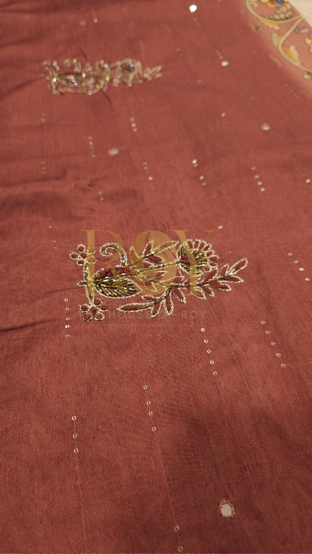 Rust Printed Fancy Matka Silk Saree