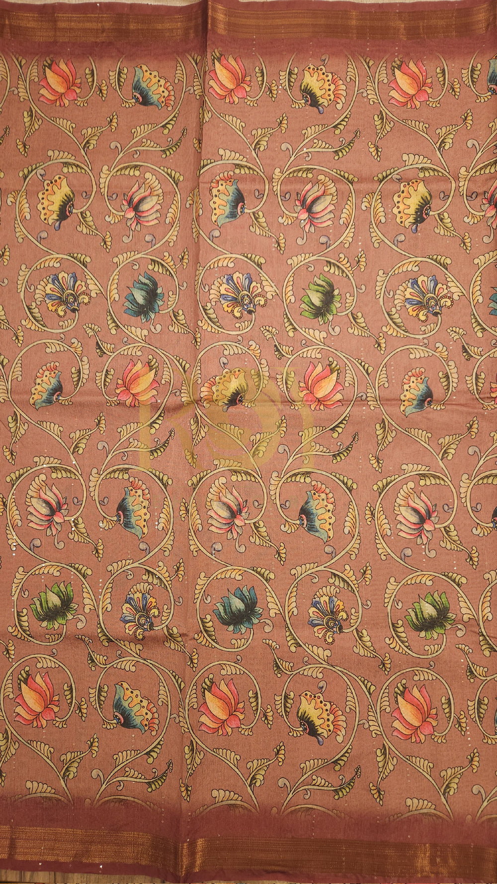 Rust Printed Fancy Matka Silk Saree