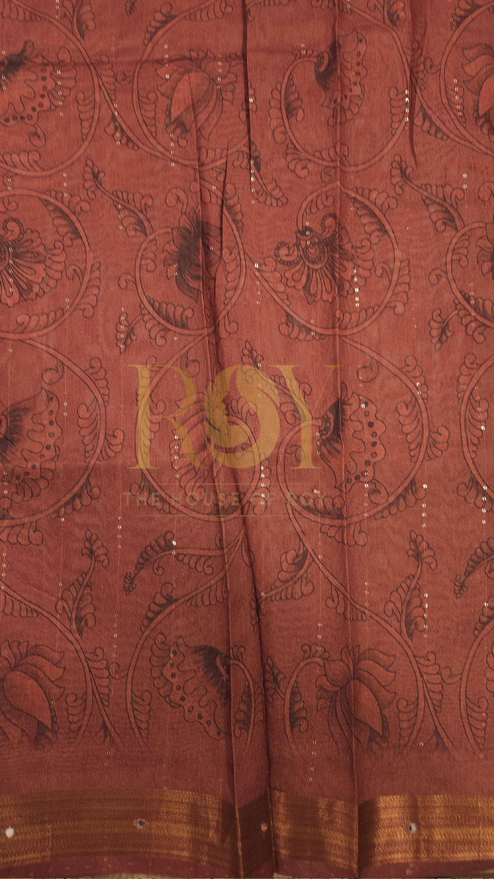 Rust Printed Fancy Matka Silk Saree