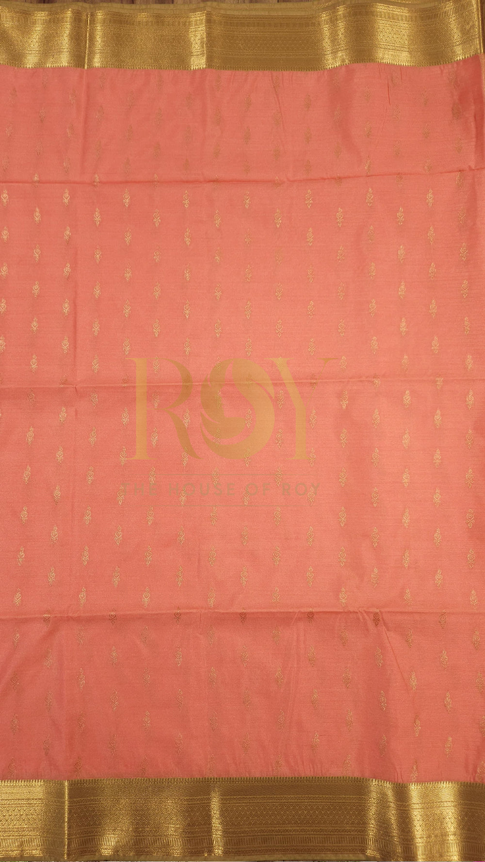 Salmon Pink 1000 Butta Soft Silk Saree