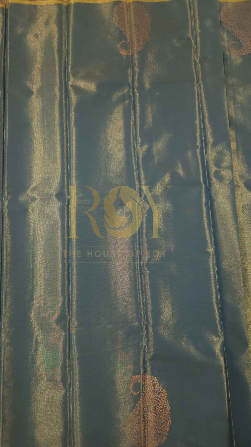 Tissue Silk Cotton Saree Prussian Blue