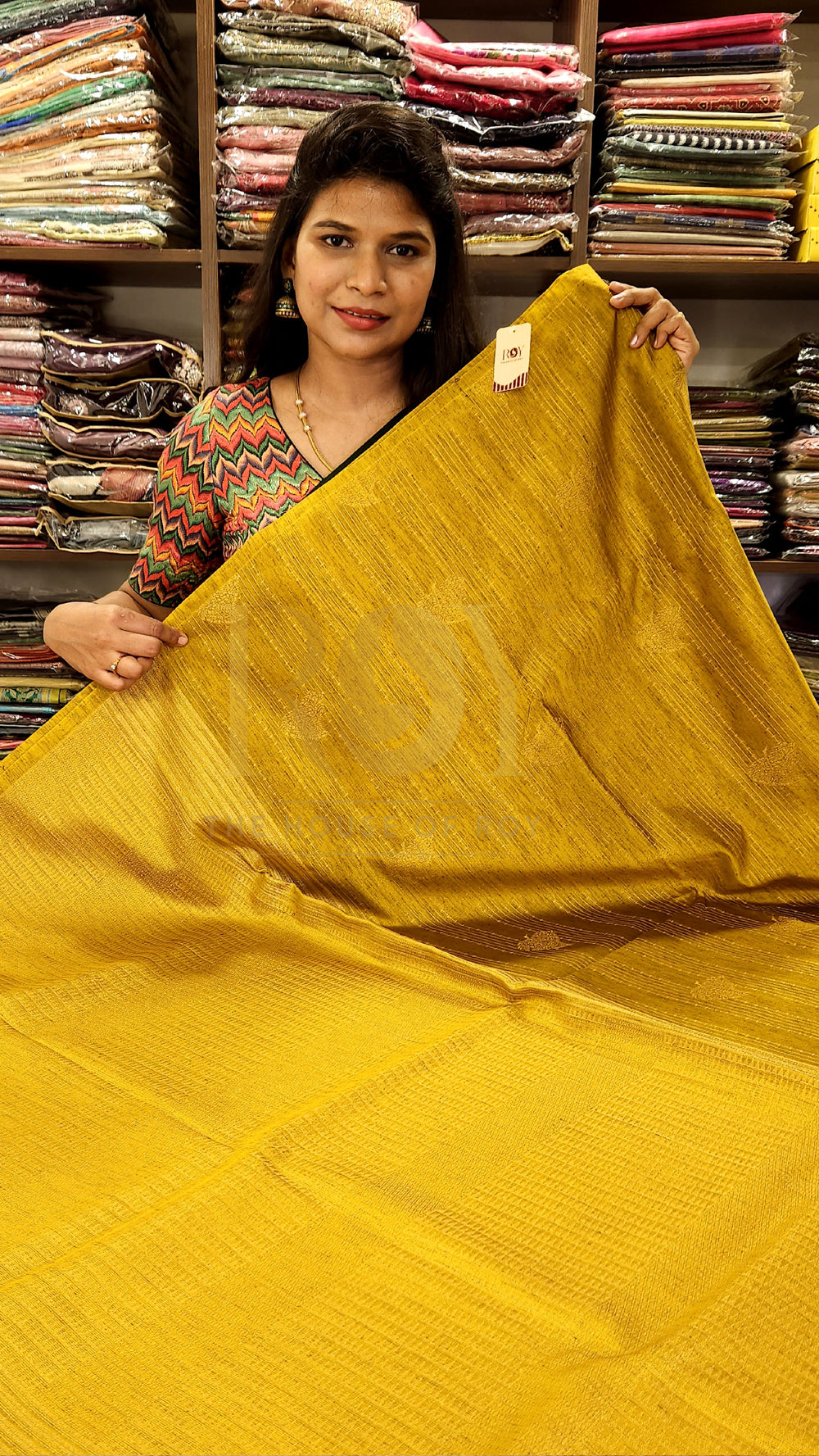 Slub silk ochre yellow