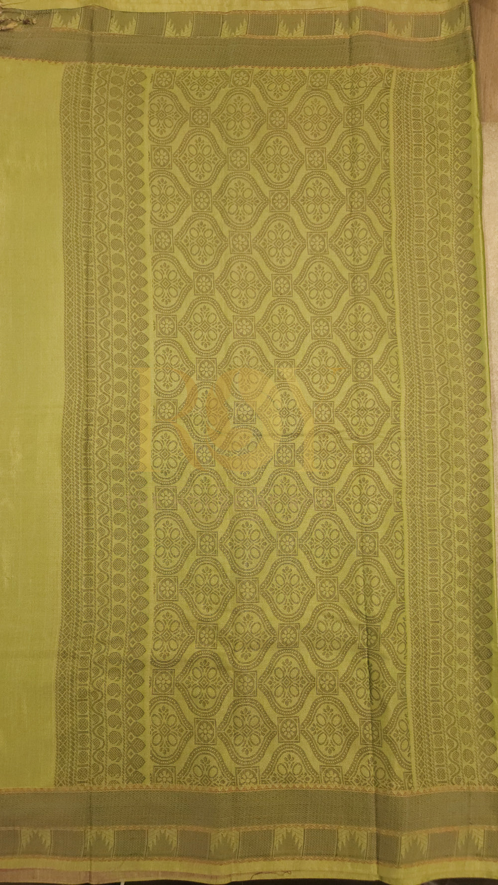 Lime Green Soft Silk Cotton Saree