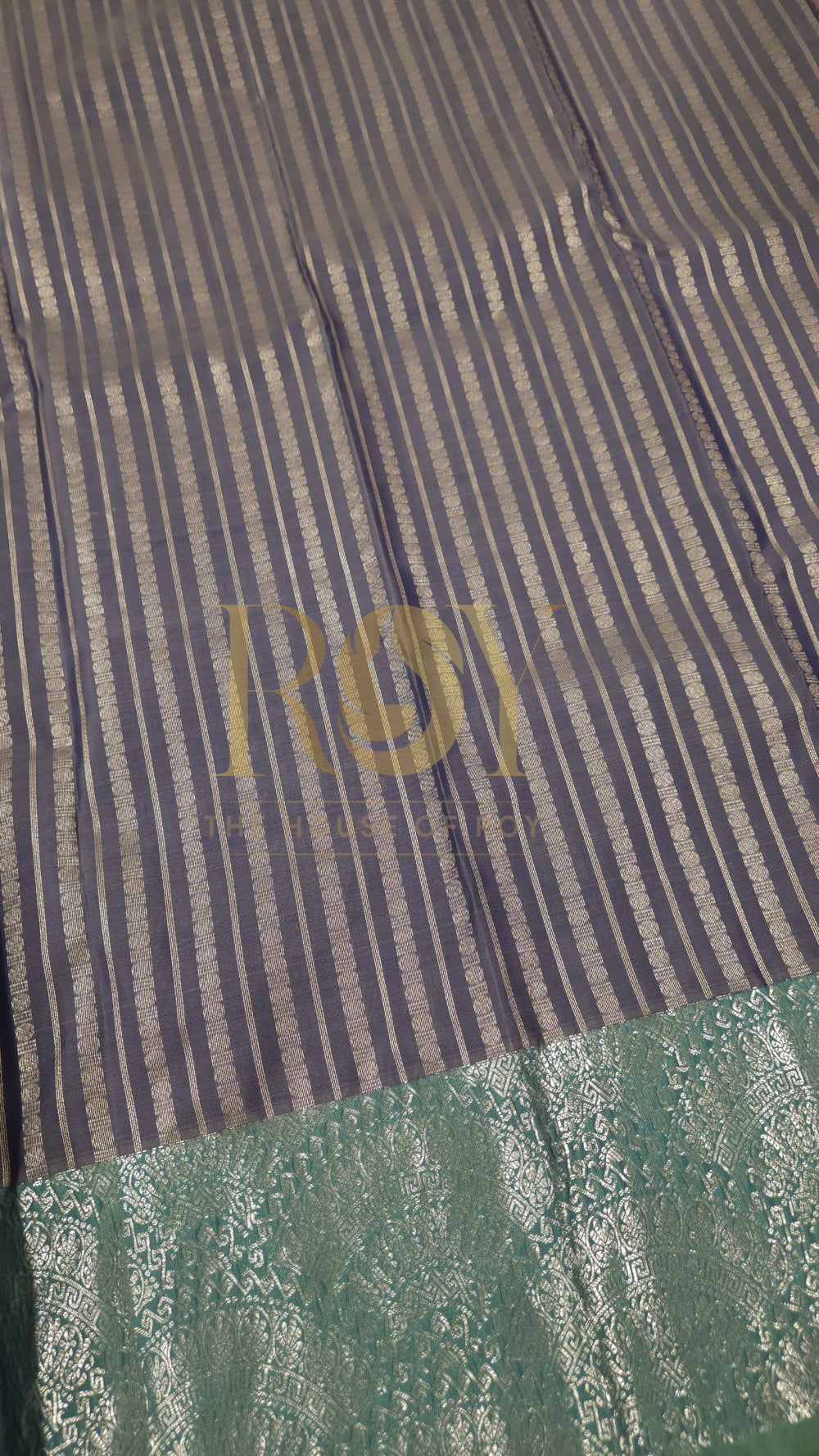 Steel Blue Pure Silk Saree