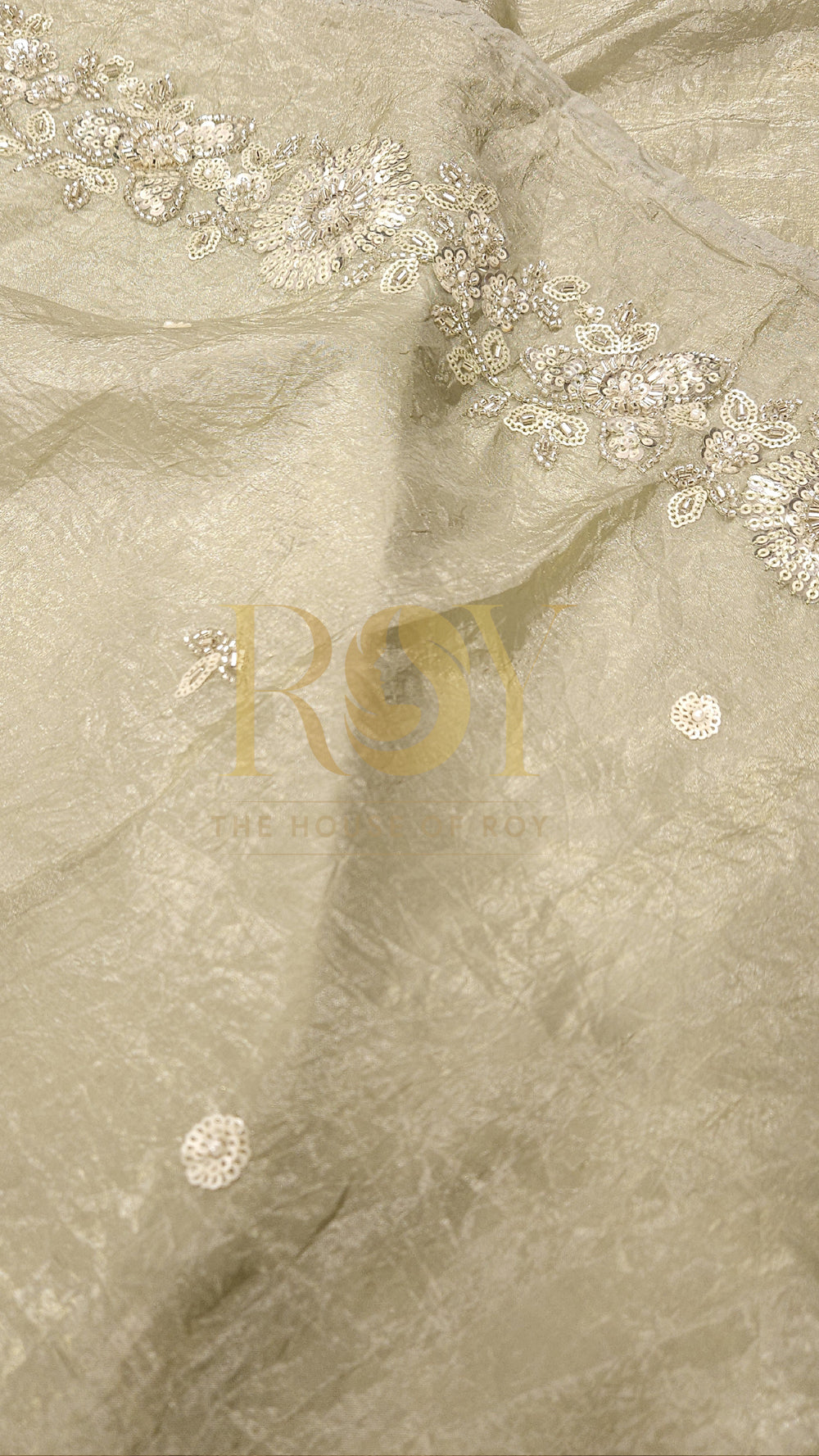 Tea Green Crushed Shimmer Saree