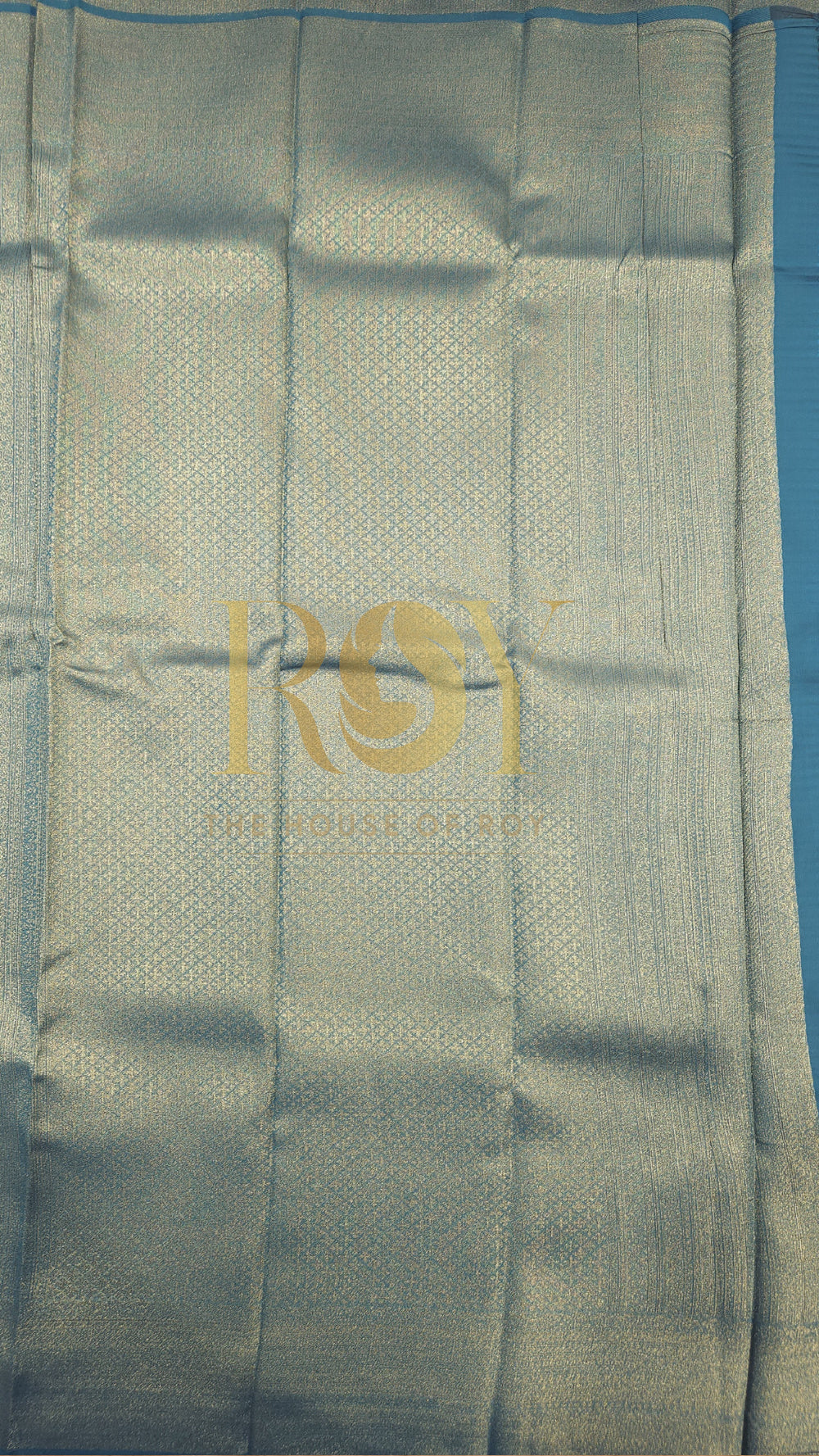 Teal Blue Mix Tissue Silk Saree