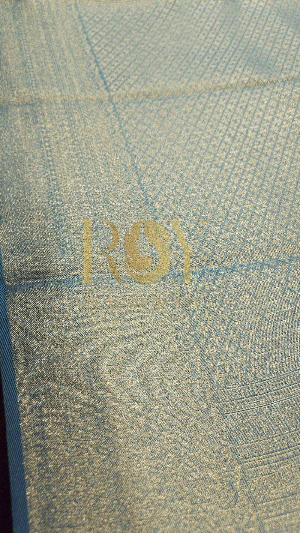 Teal Blue Mix Tissue Silk Saree