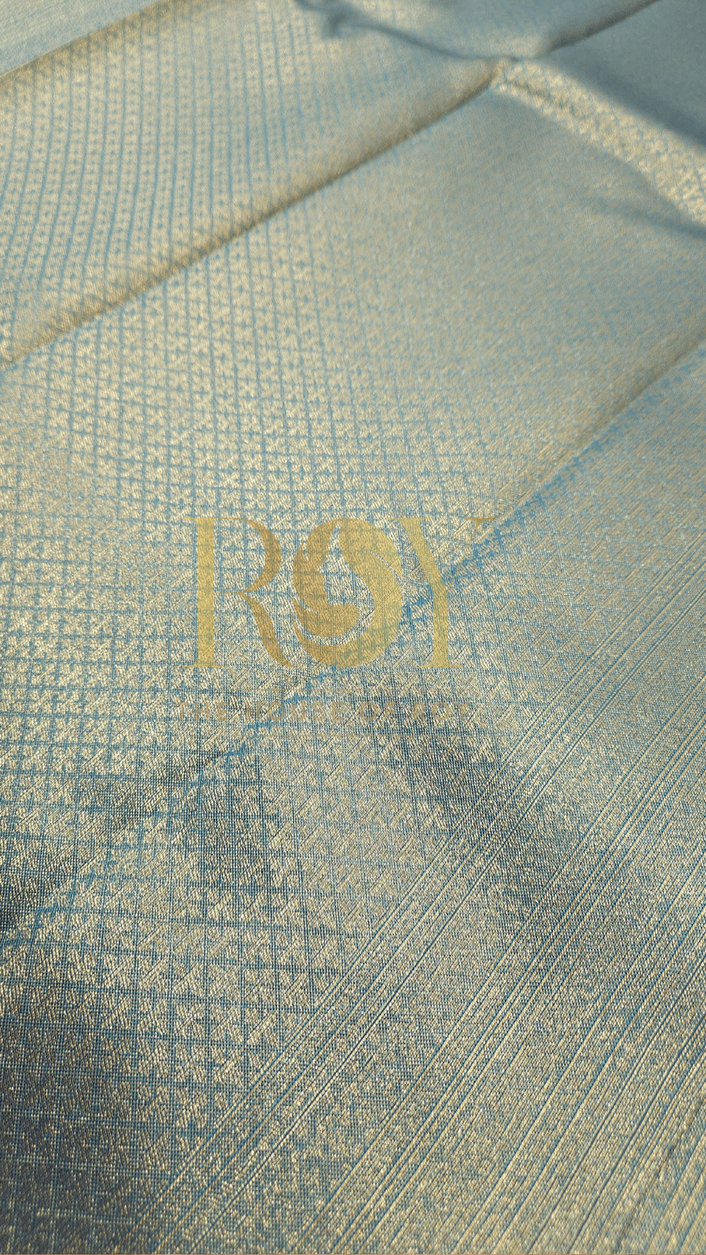 Teal Blue Mix Tissue Silk Saree