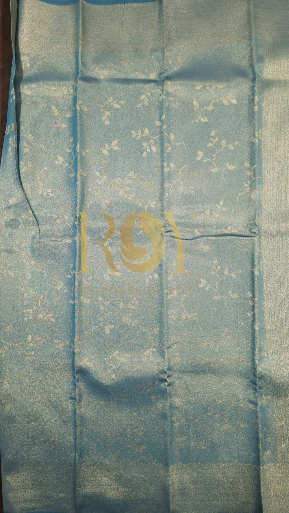 Teal Blue Mix Tissue Silk Saree