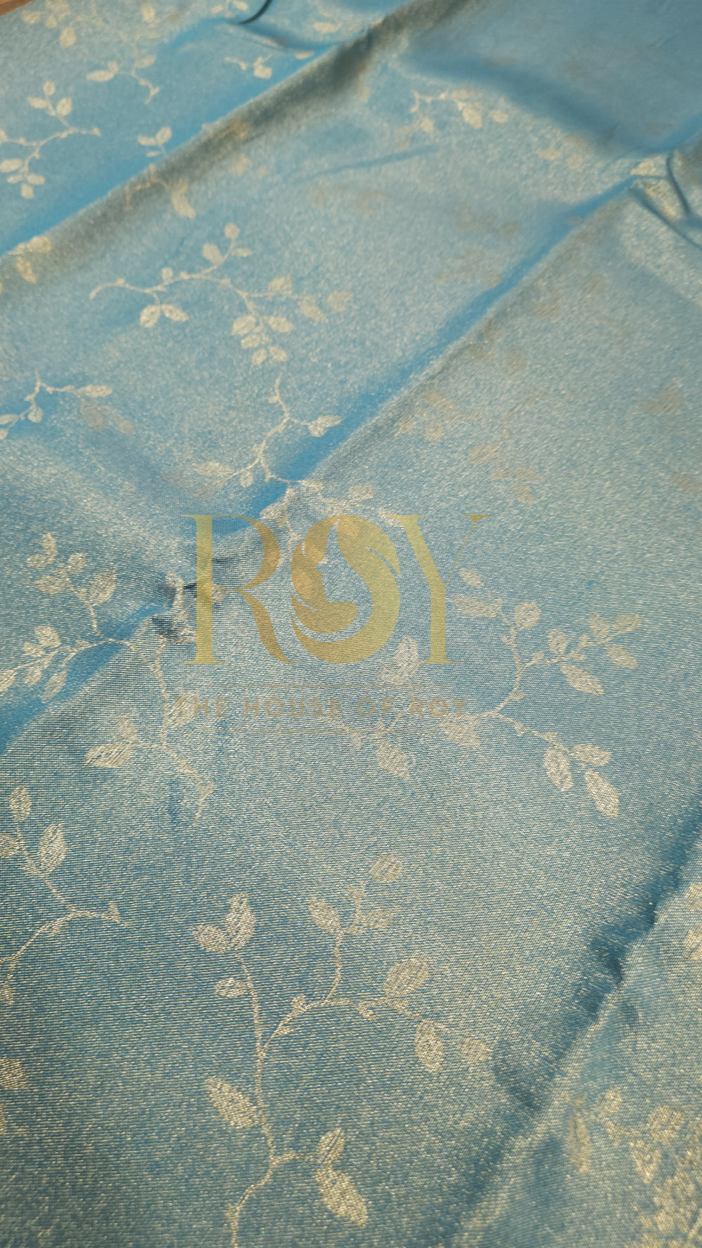 Teal Blue Mix Tissue Silk Saree