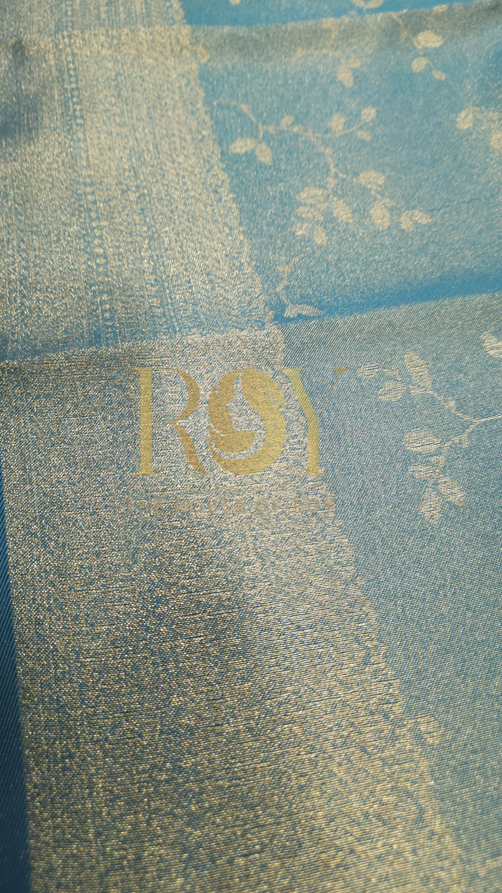 Teal Blue Mix Tissue Silk Saree