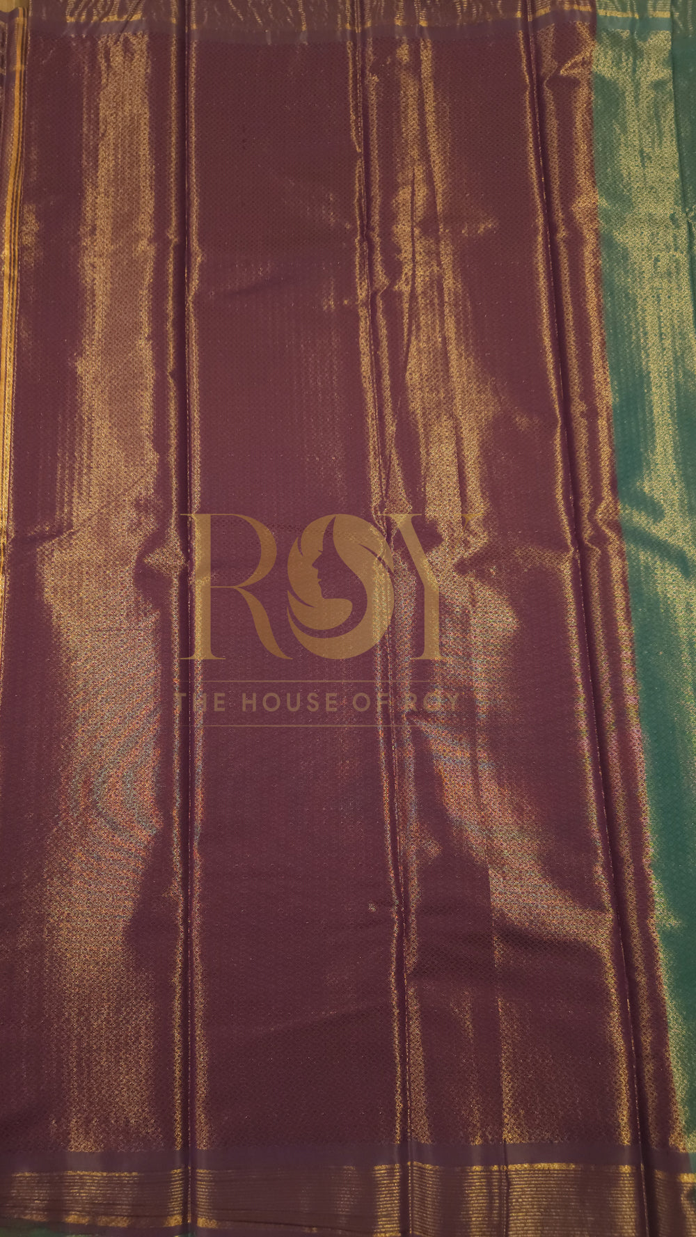 Tissue Kanchi Silk Saree Peacock Blue