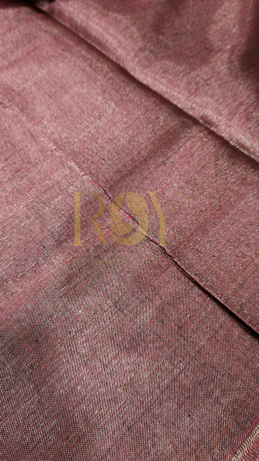Tissue Style Pinkish Saree with Silver Zari