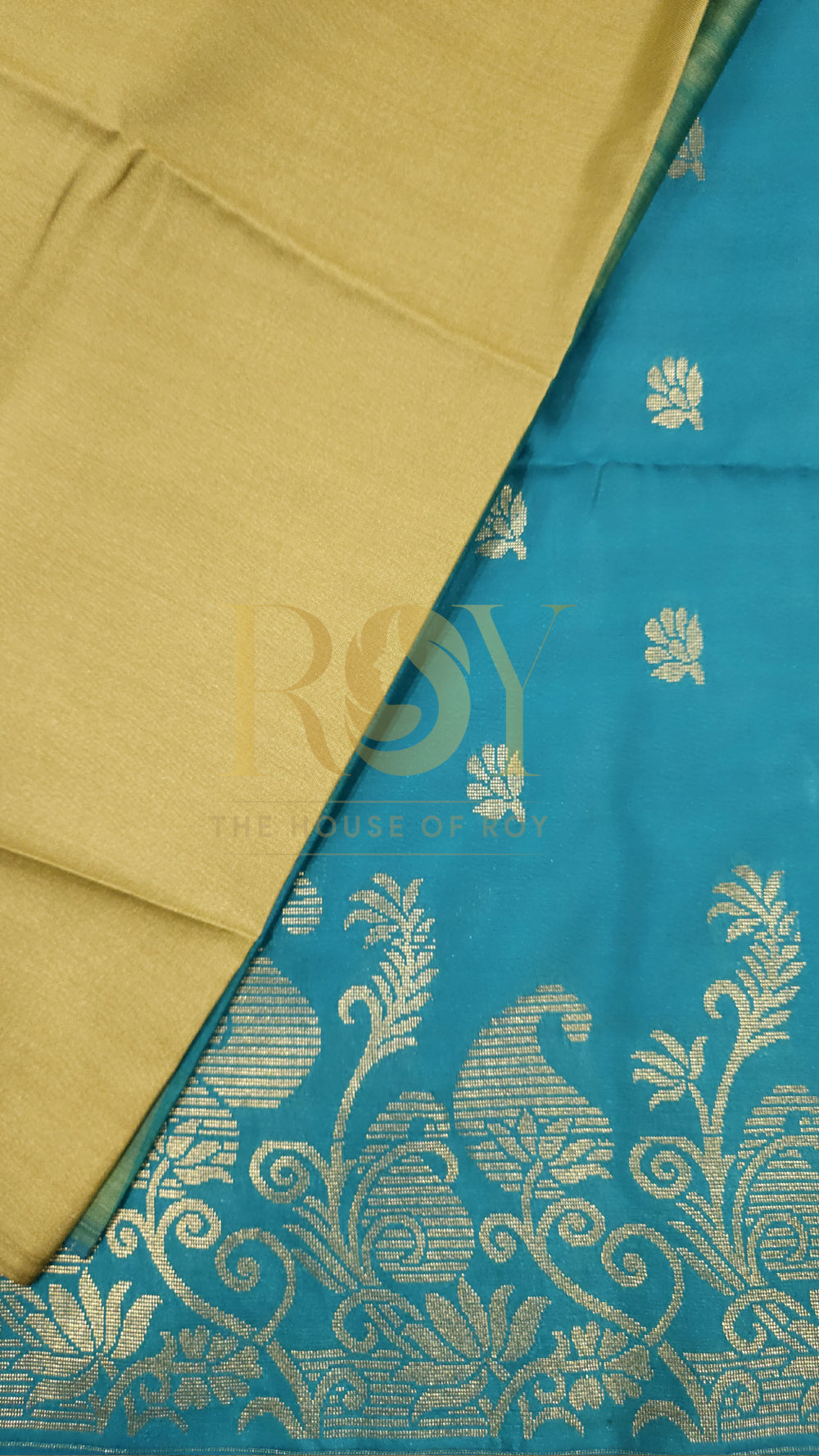 Turquoise Blue Turning Border Soft Silk Saree