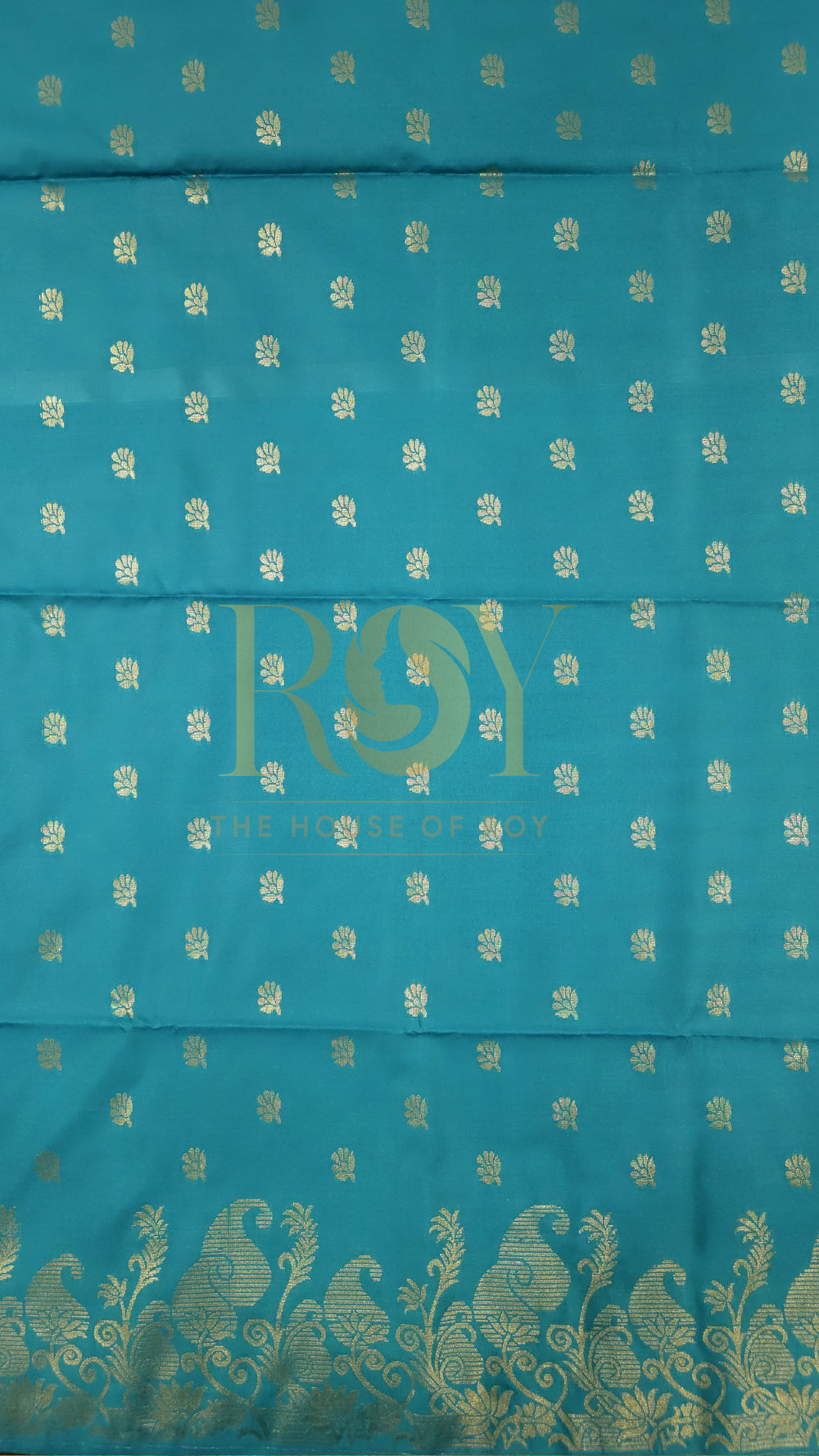 Turquoise Blue Turning Border Soft Silk Saree