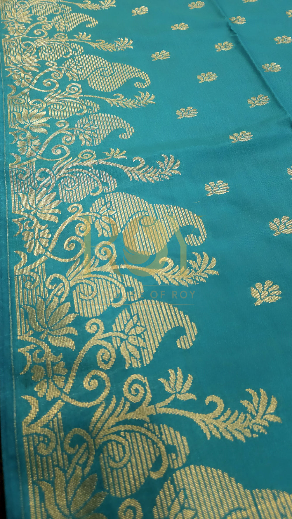 Turquoise Blue Turning Border Soft Silk Saree