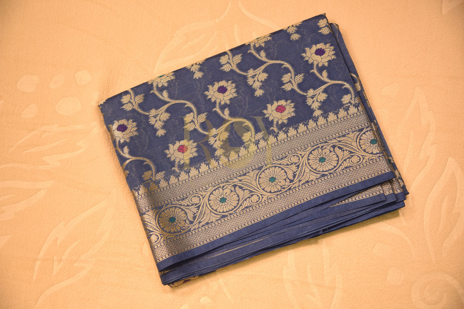 Banarasi Blue Silk Cotton Saree