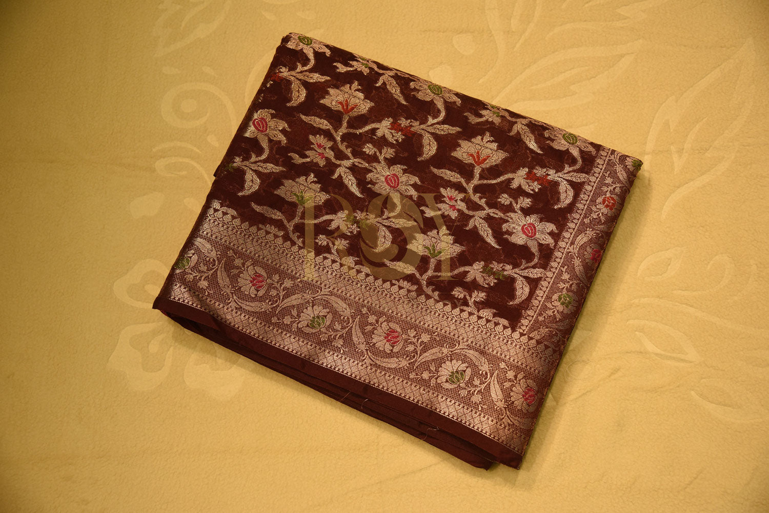 Banarasi Silk Burgundy Cotton Saree
