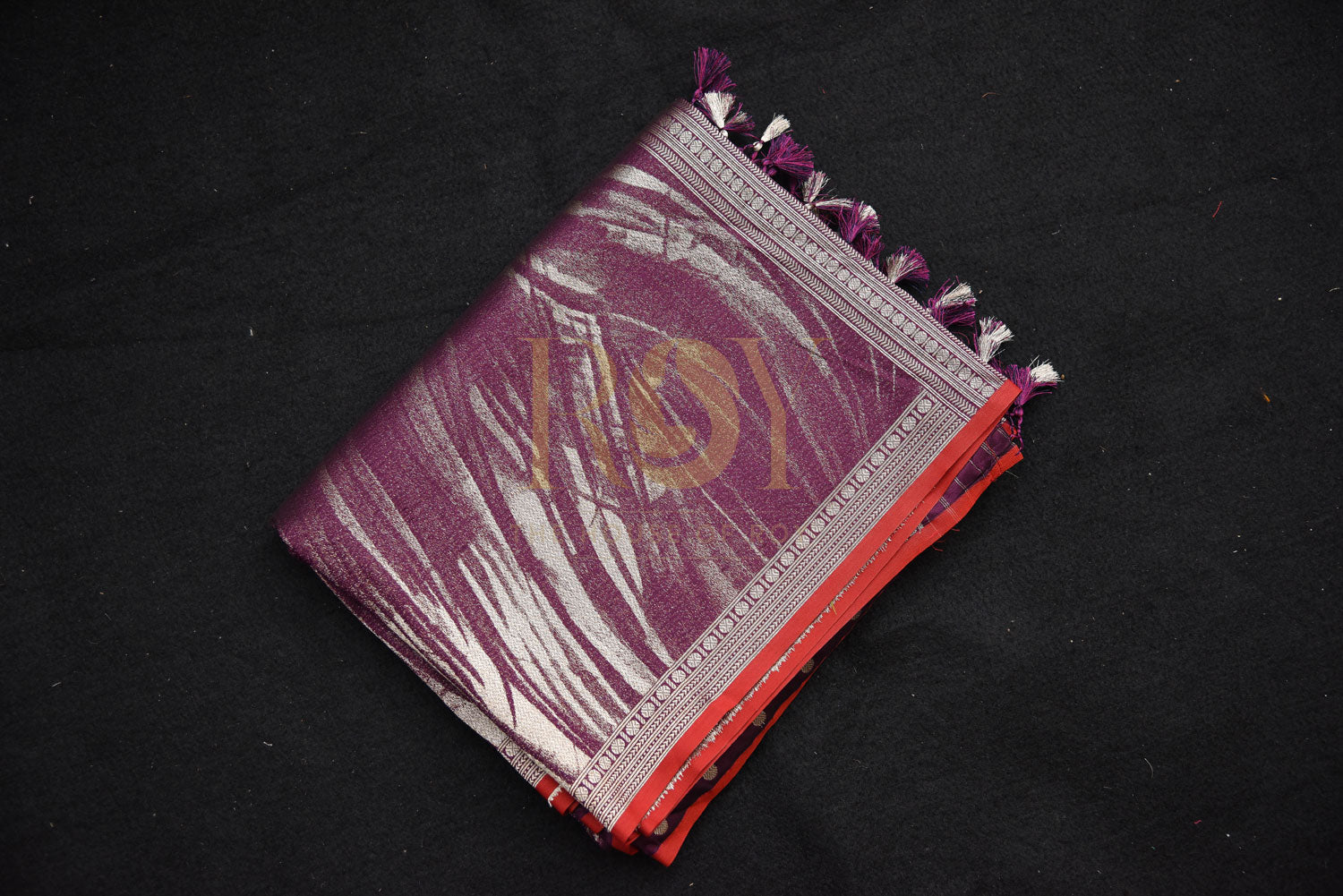 Purple Stardust Silk Saree