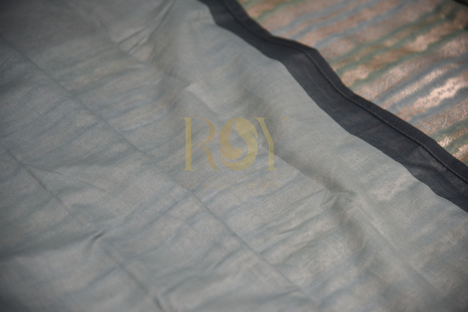 Shades of Blue Grey Banarasi Silk Saree