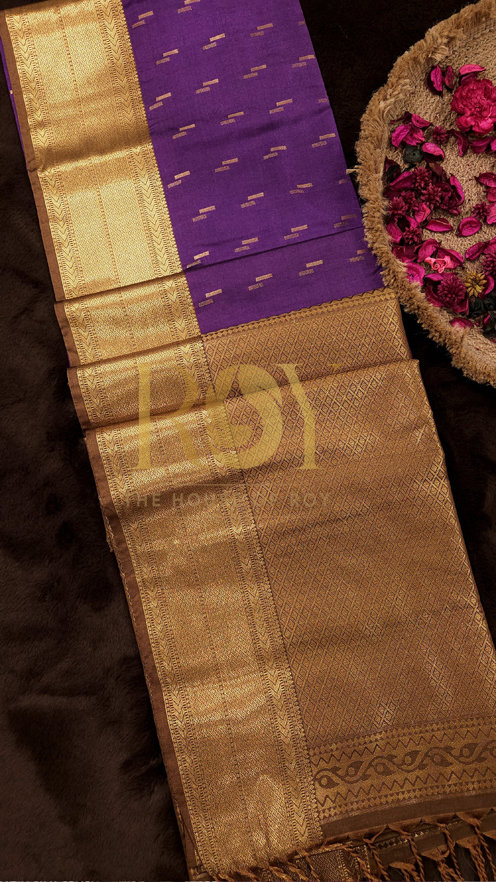 Violet 1000 Butta Soft Silk Saree