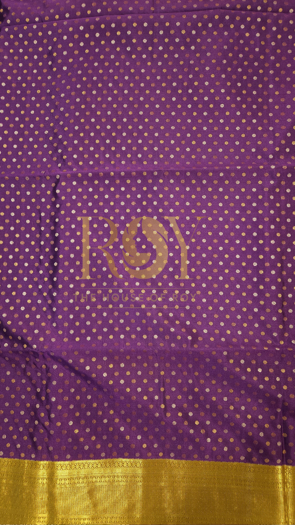 Violet Polka Dot Luxury Soft Silk Saree