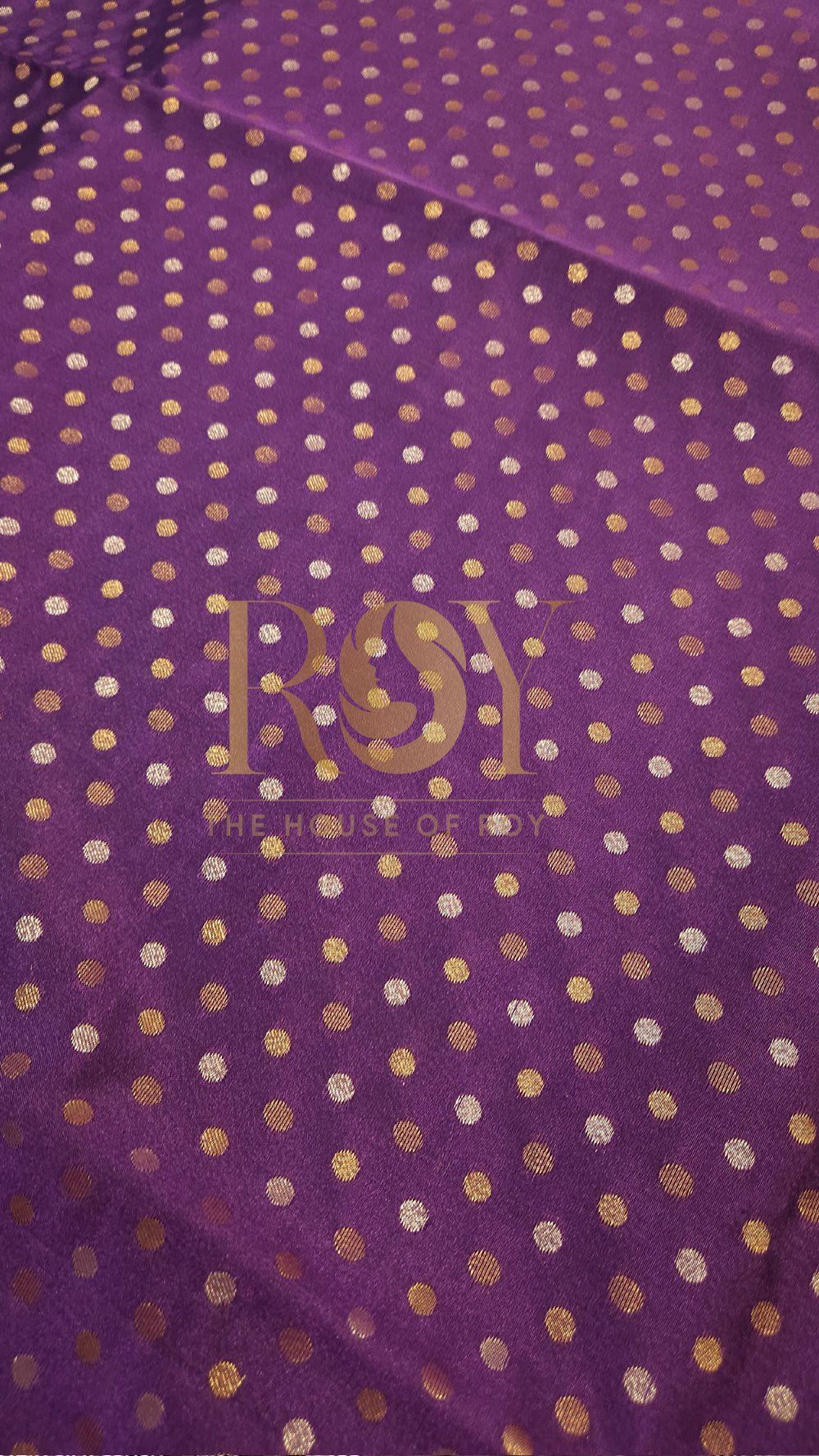 Violet Polka Dot Luxury Soft Silk Saree