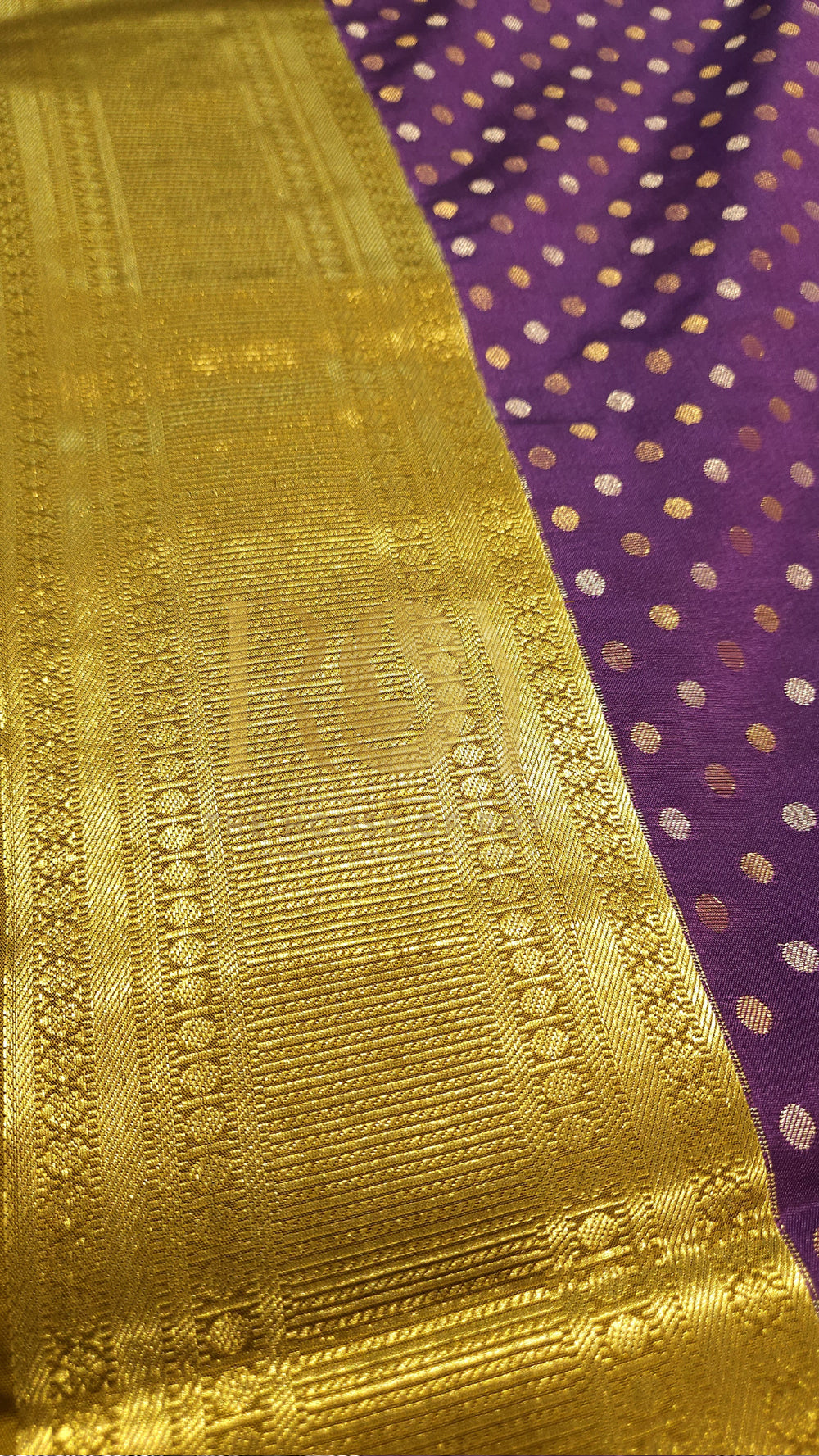 Violet Polka Dot Luxury Soft Silk Saree