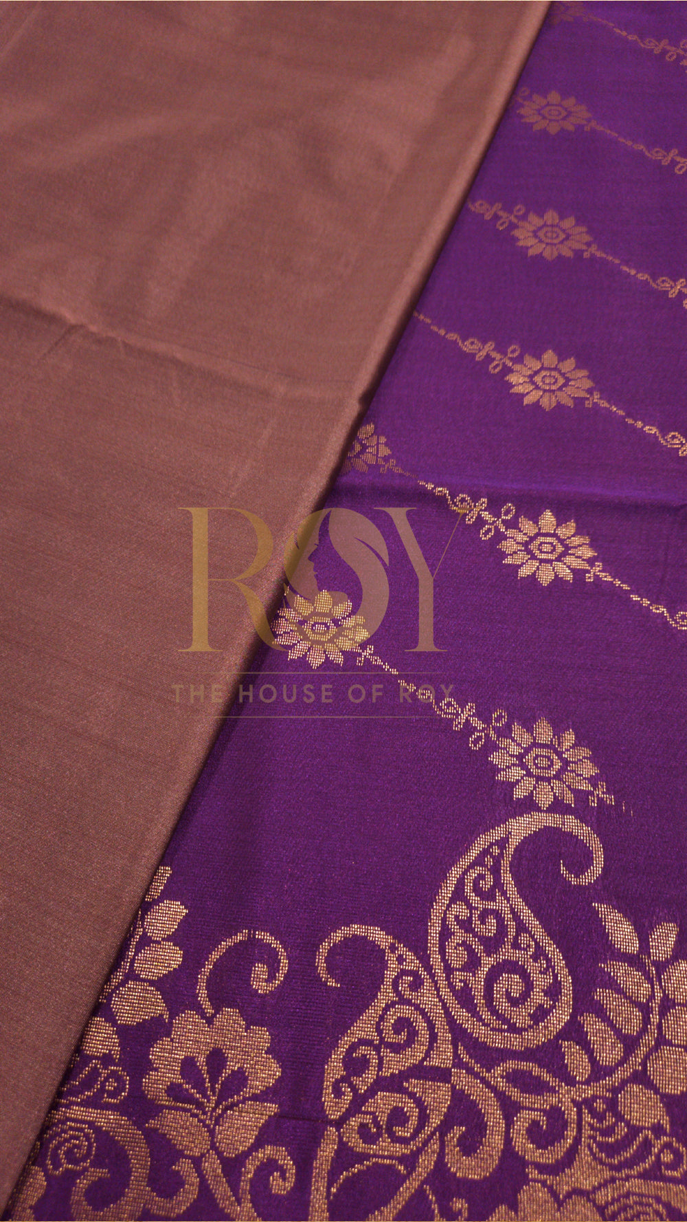 Violet Turning Border Soft Silk Saree