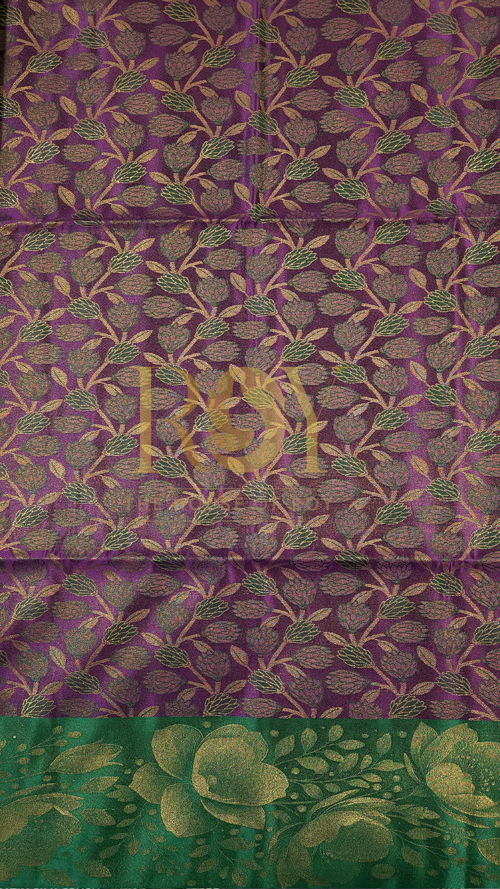Violet Green Luxury Brocade Soft Silk Saree