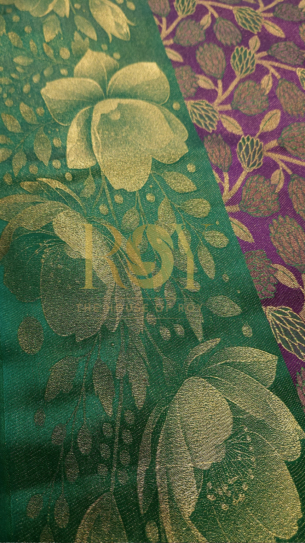 Violet Green Luxury Brocade Soft Silk Saree