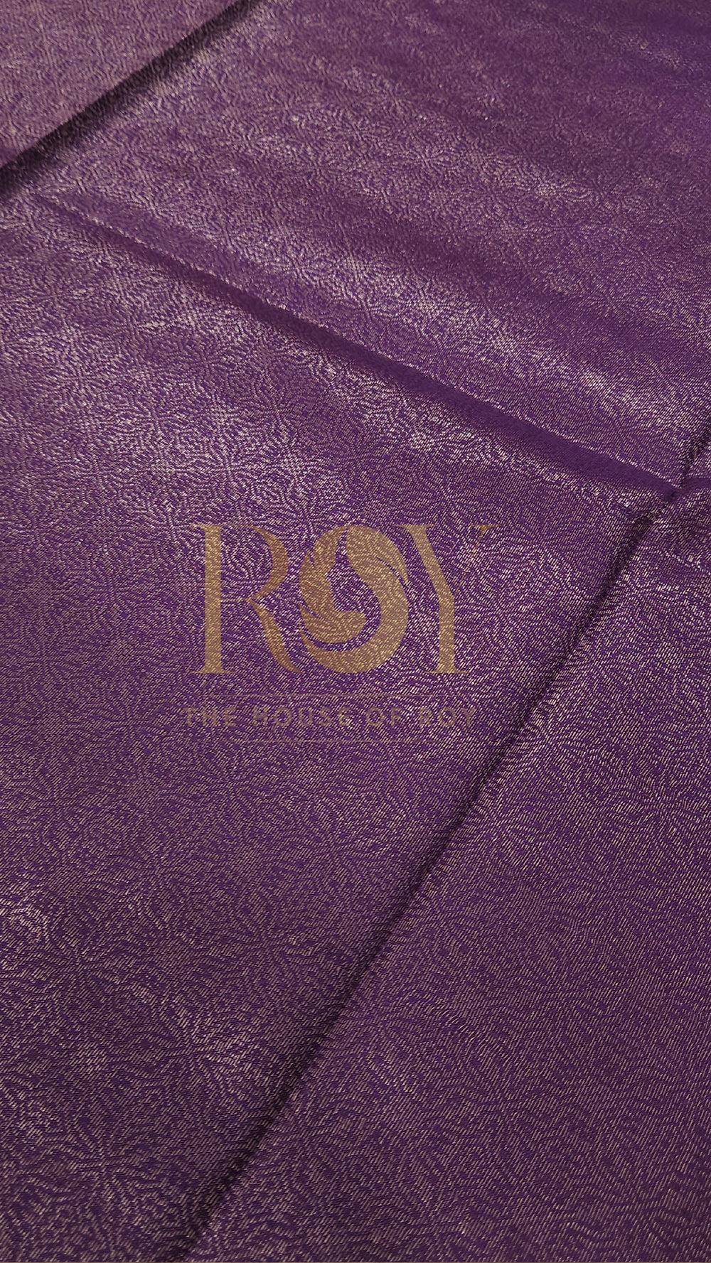 Violet with red silver zari saree