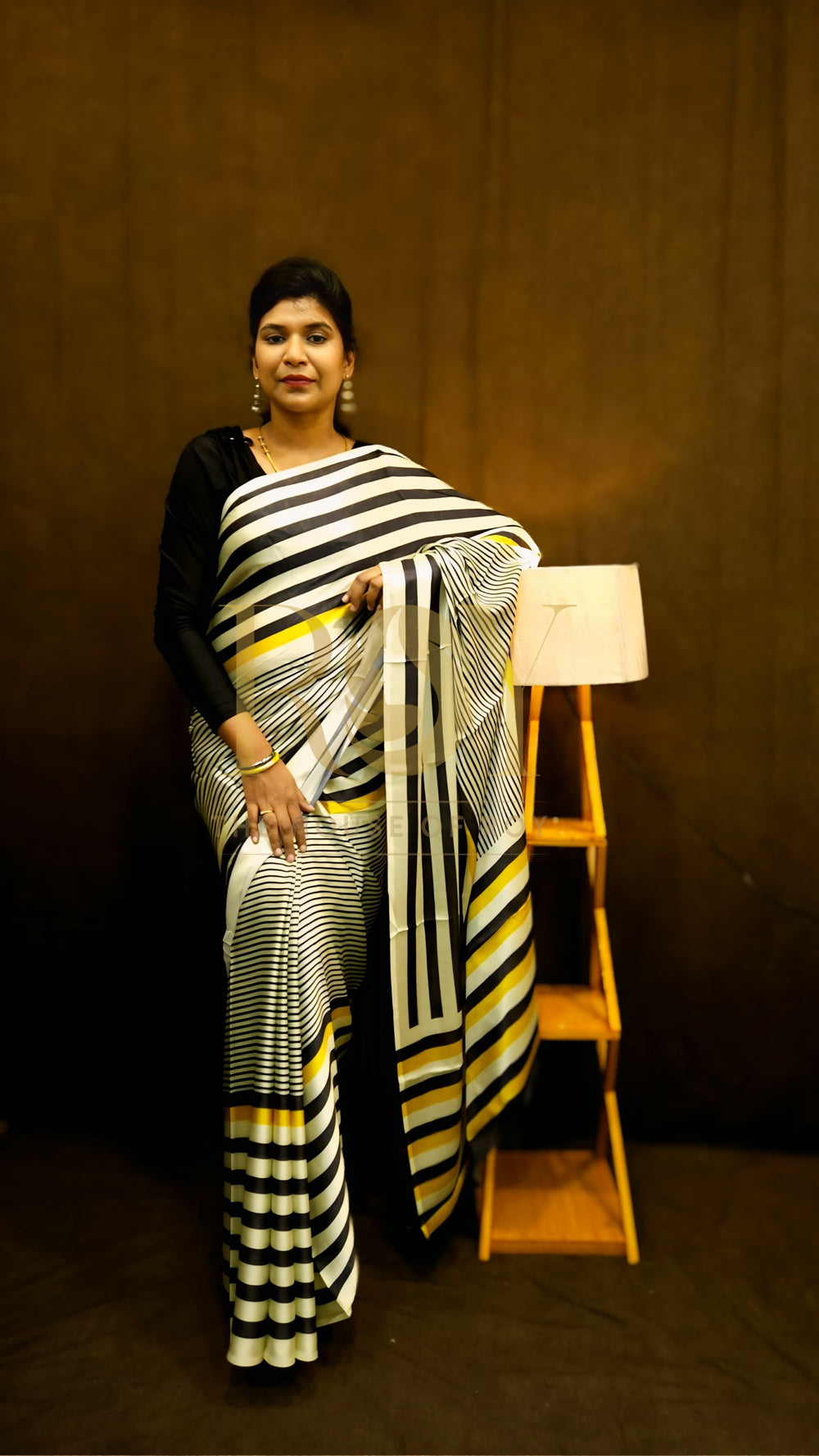 Striped Printed Modal Viscose Saree