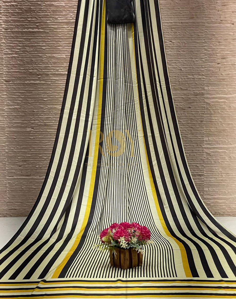 Striped Printed Modal Viscose Saree