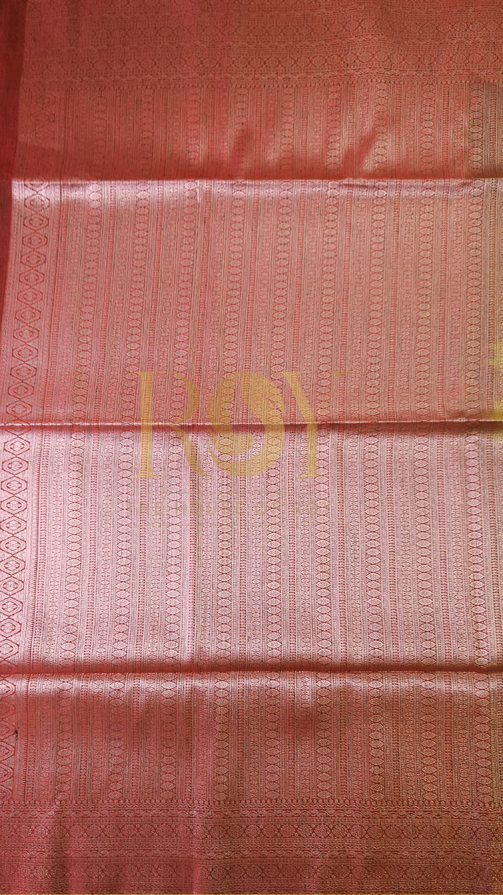 Yellow ochre kattam silver zari slub silk
